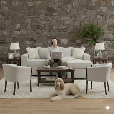 Imagen 2 del producto Living 311 Havanna gris seccional 3 cuerpos con resortes + 2 sitiales