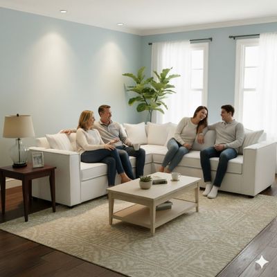 Imagen 1 del producto Seccional Emilia beige con Resortes pocket full comfor