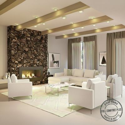 Imagen 2 del producto Living 311 Emiratos Blanco Seccional + 3 poltronas resortes