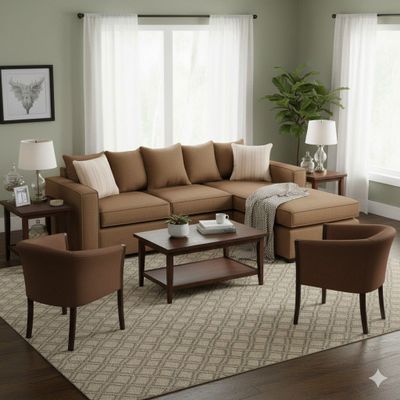 Living 311 Havanna cafe  seccional 3 cuerpos con resortes + 2 sitiales