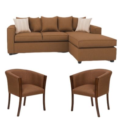 Imagen 2 del producto Living 311 Havanna cafe  seccional 3 cuerpos con resortes + 2 sitiales