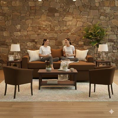 Imagen 2 del producto Living 311 Havanna cafe  seccional 3 cuerpos con resortes + 2 sitiales