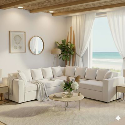 Imagen 2 del producto Seccional 6 Cuerpos Baco Blanco  Resortes Pocket             