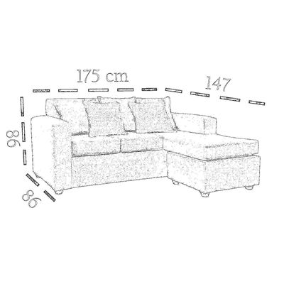 Imagen 2 del producto Seccional intercambiable Burton beige cuero sintetico envejecido resortes pocket