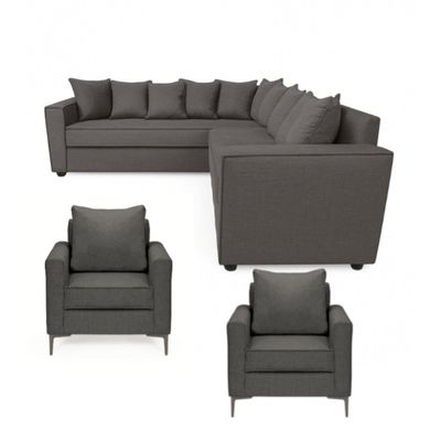 Imagen 2 del producto Living 311 Baco seccional mas 2 poltronas color marengo resortes pocket
