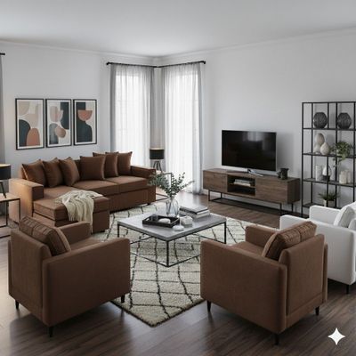 Living 311 lehmann cafe seccional resortes + 2 poltronas resortes