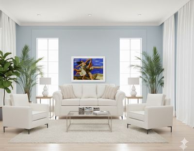 Living Singapur 311 blanco sofa 3 cuerpos + 2 poltronas resorte