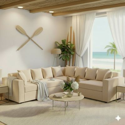 Imagen 2 del producto Seccional 6 Cuerpos Baco Beige Resorte Pocket