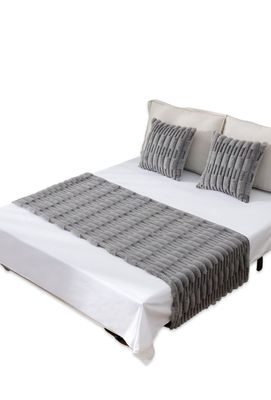 Imagen 2 del producto JUEGO DE PIECERA DE CAMA CON 2 FUNDAS MODELO BAMBÚ GRIS