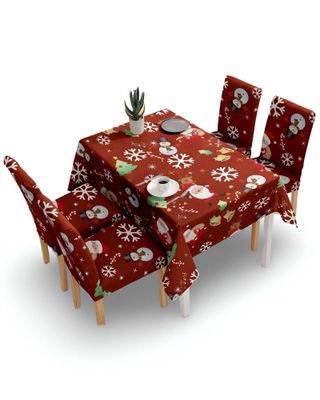 Imagen 2 del producto SET Mantel más 6 fundas de sillas antimanchas navideño 140x220 cm 08