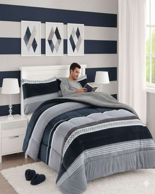 Imagen 1 del producto Plumón Cubrecama Chiporro color gris 1.5 plaza Extra Cálido Invierno Premium