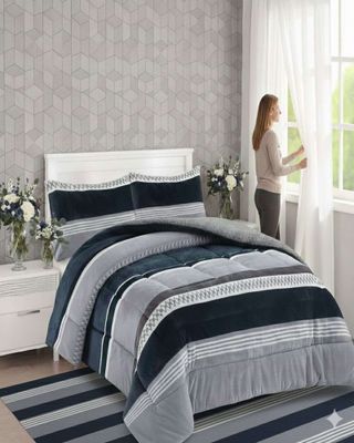 Imagen 2 del producto Plumón Cubrecama Chiporro color gris 1.5 plaza Extra Cálido Invierno Premium