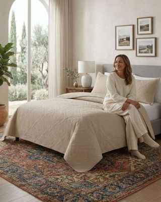 Imagen 2 del producto Quilt de Verano Transpirable, Ligero y Elegante Super king beige