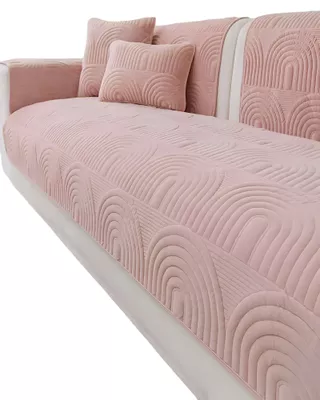 Imagen 1 del producto PACK DE 5 FUNDAS PARA SOFA CON DISEÑO DE CURVAS ROSA