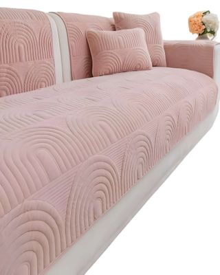 Imagen 2 del producto PACK DE 5 FUNDAS PARA SOFA CON DISEÑO DE CURVAS ROSA