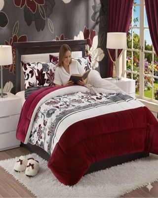 Imagen 1 del producto Plumón Cubrecama Chiporro 1.5 plaza Extra Cálido Invierno color burdeo Premium