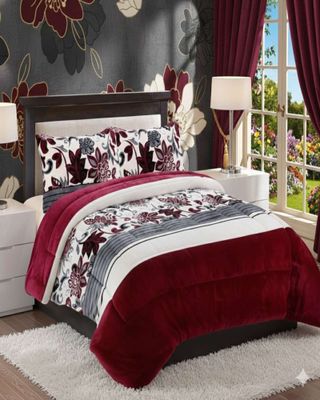 Imagen 2 del producto Plumón Cubrecama Chiporro 1.5 plaza Extra Cálido Invierno color burdeo Premium