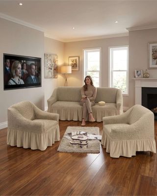 Imagen 1 del producto Juego de Fundas Cubre Sillon Turcas 3-1-1 con Textura de Burbuja m5