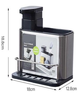 Imagen 2 del producto Organizador 3 en 1 Dispensador Jabón y Porta Esponja