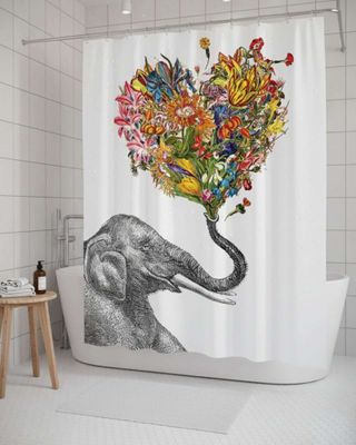 Imagen 1 del producto Cortina de Baño Tela Género + Forro Impermeable c12