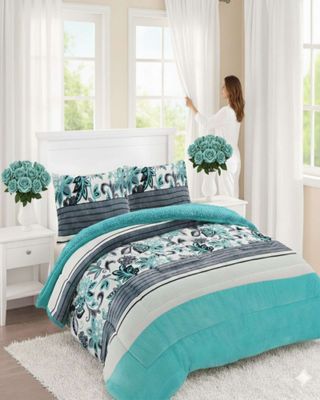 Imagen 2 del producto Plumón Cubrecama Chiporro 1.5 plaza Extra Cálido Invierno Premium verde