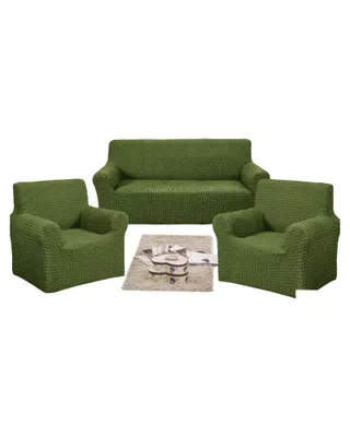 Imagen 1 del producto SET DE FUNDAS CUBRE SILLON 3+1+1 - MODELO CUADRILLE VERDE OLIVA