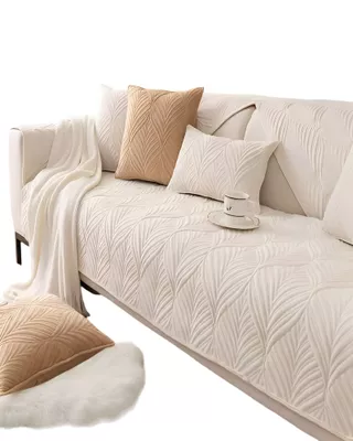 Imagen 1 del producto PACK DE 5 FUNDAS PARA SOFA CON DISEÑO DE LINEAS BLANCO