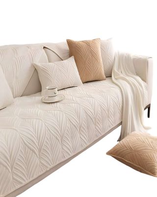 Imagen 2 del producto PACK DE 5 FUNDAS PARA SOFA CON DISEÑO DE LINEAS BLANCO