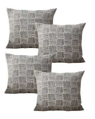 Imagen 2 del producto JUEGO DE 4 FUNDAS DE COJIN CUADROS GRIS