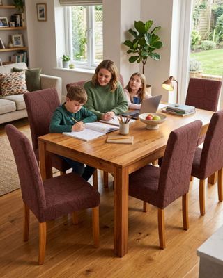 Imagen 2 del producto PACK DE 6 FUNDAS DE SILLAS DISEÑO TEXTURIZADO DE HOJAS M4