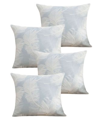 Imagen 2 del producto JUEGO DE 4 FUNDAS DE COJIN DE HOJAS CELESTE