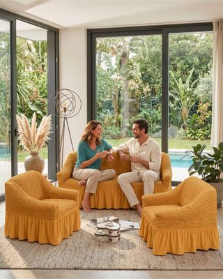 Imagen 2 del producto Juego de Fundas Cubre Sillon Turcas 3-1-1 con Textura de Burbuja m4