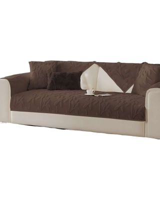 Imagen 1 del producto PACK DE 5 FUNDAS PARA SOFA CON DISEÑO HOJAS CAFÉ