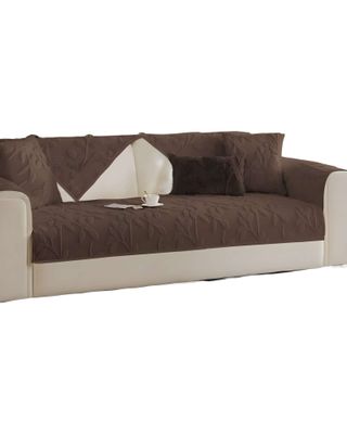 Imagen 2 del producto PACK DE 5 FUNDAS PARA SOFA CON DISEÑO HOJAS CAFÉ