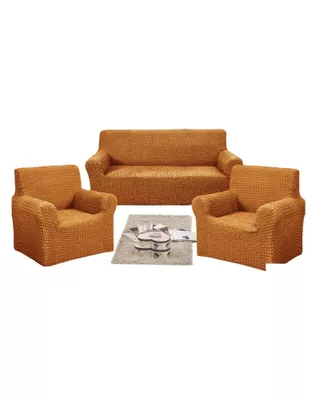Imagen 1 del producto SET DE FUNDAS CUBRE SILLON 3+1+1 - MODELO CUADRILLE MOSTAZA