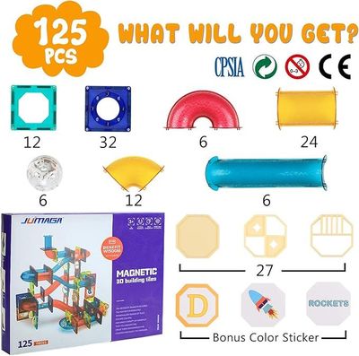 Imagen 2 del producto Juguete Bloques Magnéticos Tobogán - 125 Piezas