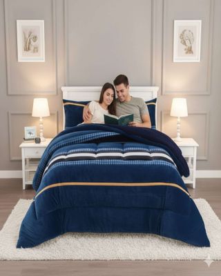 Imagen 2 del producto Cubrecama 2 plazas Plush con  Chiporro de Invierno azul