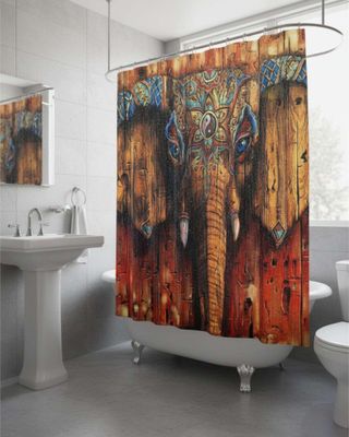 Imagen 2 del producto Cortina de Baño Tela Género + Forro Impermeable c05