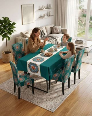 Imagen 2 del producto Juego De Mantel Antimanchas 140x220 + 6 Fundas De Silla 12