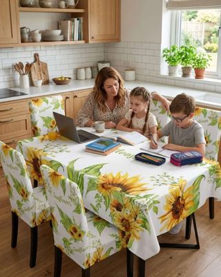 Imagen 2 del producto Juego De Mantel Antimanchas 140x220 + 6 Fundas De Silla 01