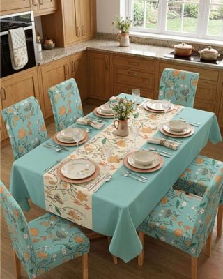 Imagen 1 del producto Juego De Mantel Antimanchas 140x220 + 6 Fundas De Silla 13