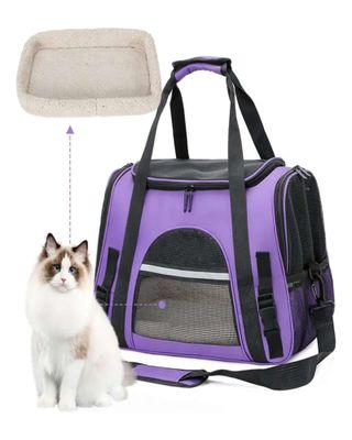 Imagen 2 del producto Bolso Transportador Respirable de Mascota Para Perro y Gato (Morado)