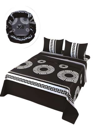 Imagen 1 del producto SET DE SABANAS DISEÑO ESTAMPADO 2 PLAZAS NEGRO2