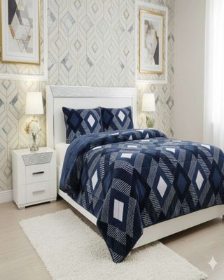 Imagen 2 del producto Cubrecama Plush con  Chiporro de Invierno 2 Plazas azul