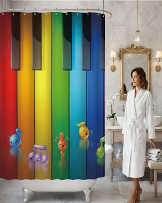 Imagen 1 del producto Cortina de Baño Tela Género + Forro Impermeable c17