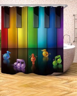 Imagen 2 del producto Cortina de Baño Tela Género + Forro Impermeable c17