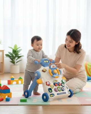 Imagen 2 del producto Caminador musical multifuncional 6 en 1 azul