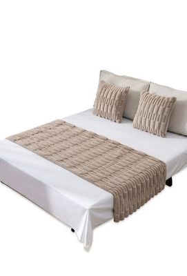 Imagen 2 del producto JUEGO DE PIECERA DE CAMA CON 2 FUNDAS MODELO BAMBÚ  CAFÉ