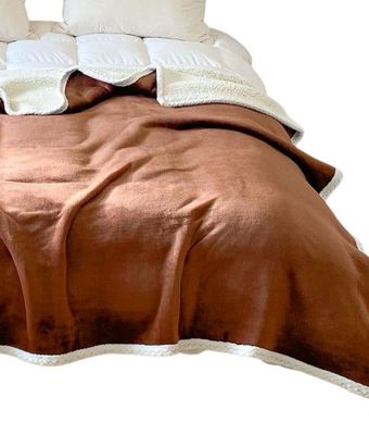 Imagen 2 del producto FRAZADA OTOÑO INVIERNO CON CHIPORRO 1.5 PLAZA CAFÉ