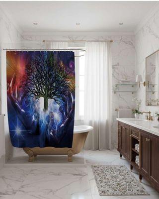 Imagen 2 del producto Cortina de Baño Tela Género + Forro Impermeable c16